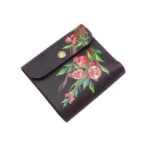 ტყავის საფულე "ლალა" - ბროწეულები, შინდისფერი - Image 2