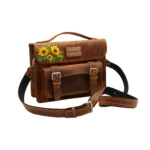 ჩანთა ლალა - ღია ყავისფერი მზესუმზირებით - სურათი 2