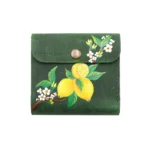 ტყავის საფულე "ლალა" - ლიმონები, მწვანე